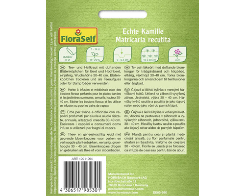 Balenie semien pravého harmančeka FloraSelf do záhonov