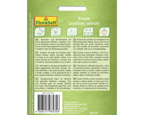 Balenie semien Výhonková a záhradná žerucha, s mierne stočenými listami