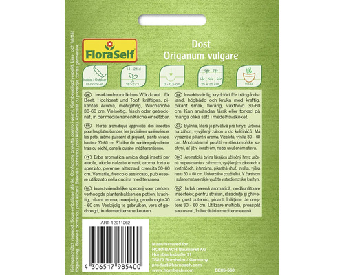 Balenie semien pamajoránu obyčajného (Origanum vulgare)