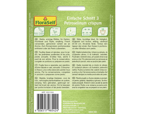 Balíček semien petržlenu na siatie