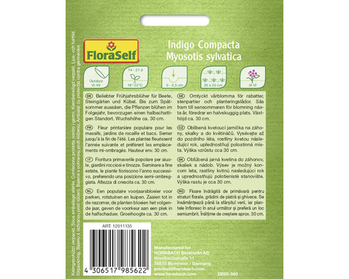 Balenie semien kvetov Indigo Compacta Myosotis sylvatica od FloraSelf