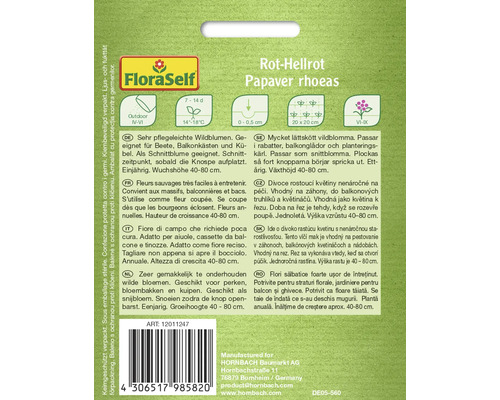 Balenie semien vlčieho maku odrody Papaver rhoeas