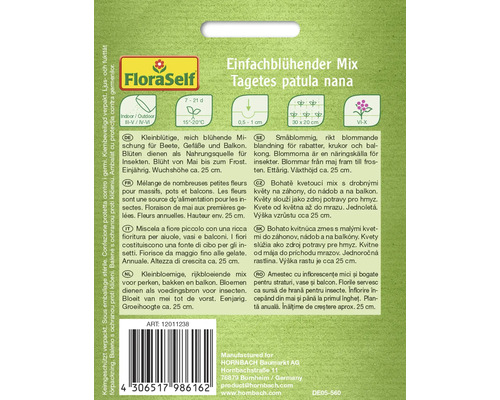 Balíček semien FloraSelf Tagetes patula nana