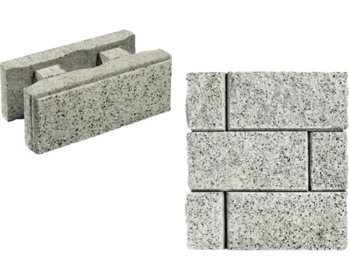 Plotová tvarovka Mur Mac 40 x 19 x 15 cm biela Sivé betónové dlažobné kocky