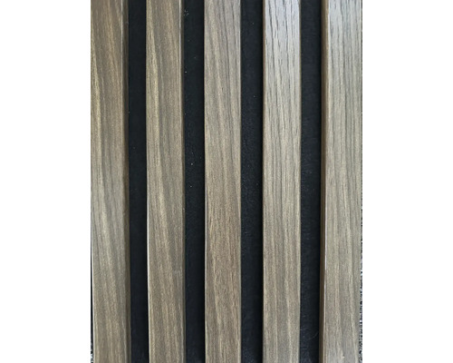 Akustický panel 2650x450x20 mm orech, lamela 38 mm Drevený panel s lamelovou štruktúrou na obklady stien