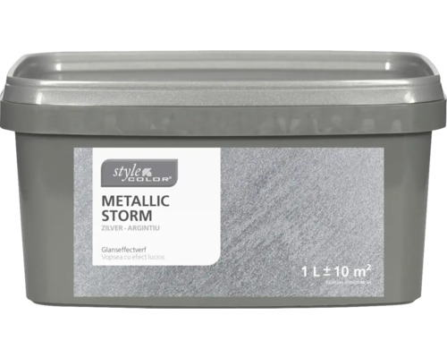 Farba na stenu StyleColor Metallic Storm 1 l striebro