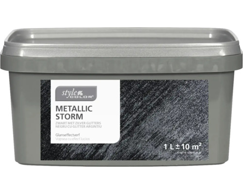 StyleColor farba na stenu Metallic Storm 1 l čierny so striebornými trblietkami