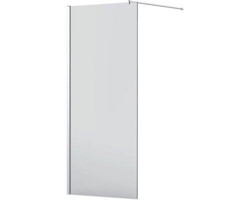 Walk In Jungborn SETTE 80 cm farba rámu strieborná dekor skla číre sklo Sklenená sprchová zástena so stabilizačnou tyčou