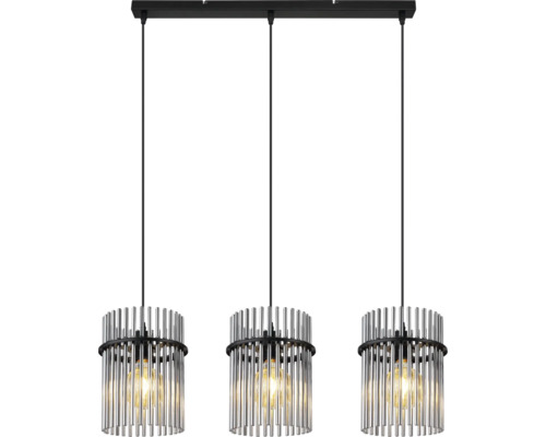 Závesné svietidlo s tromi žiarovkami a kovovými vzperami