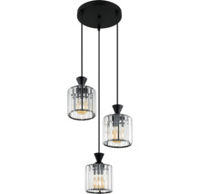 Luster Globo 15742-3 JORDANA E27 3x 60 W čierny