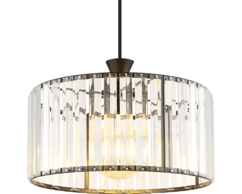 Závesná lampa s krištáľovými sklenenými prvkami pre štýlové osvetlenie