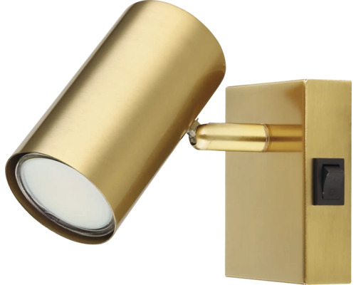 Zlaté nástenné svietidlo so spínačom