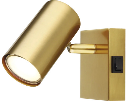 Zlaté nástenné svietidlo so spínačom