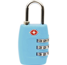 Modrý zámok na batožinu s číselným kódom a logom Travel Sentry