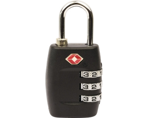 Čierny zámok na batožinu s číselným kódom a symbolom TSA