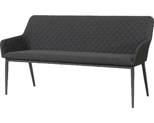 Sivá lavica s prešívaným operadlom a podrúčkami