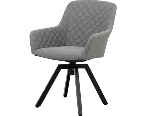 Otočná stolička s textilným poťahom a čiernou kovovou nohou