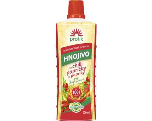 Hnojivo na chilli papričky a papriky kvapalné Profík 500 ml Tekuté hnojivo pre čili papričky a papriky v 500 ml fľaši
