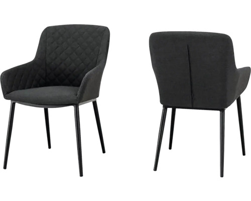 Stolička s podrúčkami, čalúnením a kovovými nohami