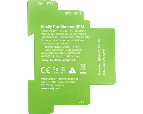 Podrobnosti o produkte Shelly Pro Dimmer 2PM