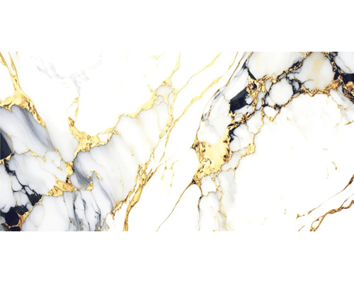 Dlažba imitácia mramoru GOLD Volcano White 60 x 120 cm