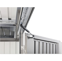 Detail otvoreného boxu na náradie s plynovou pružinou