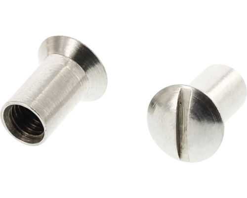 Dva kovové duté nity