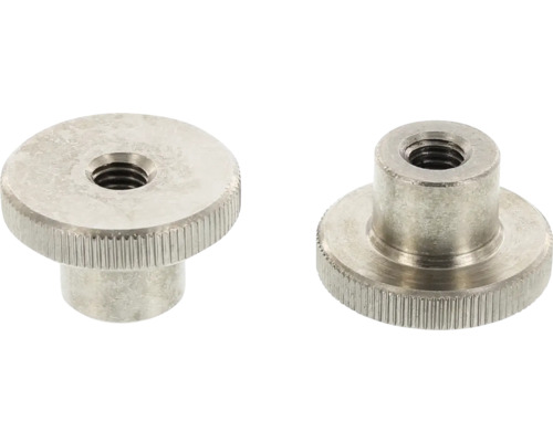 Dve kovové ryhované matice