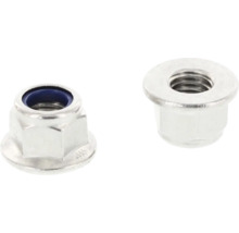 Dve kovové prírubové matice