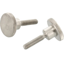 Dva kovové skrutky s vrúbkovanou hlavou