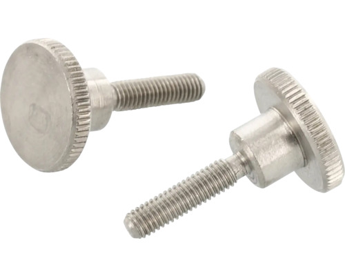 Rýhovaný skrutka vysoká M8x25 mm A1 DIN 464 Dva kovové skrutky s vrúbkovanou hlavou