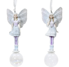 Dve vianočné gule víly s krídlami a šatami