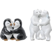 Dekoratívne figúrky s dvoma tučniakmi a dvoma ľadovými medveďmi ako pár