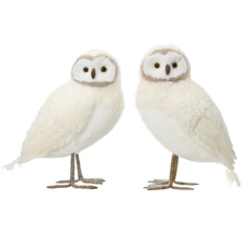 Dve dekoratívne sovie figúrky do interiéru
