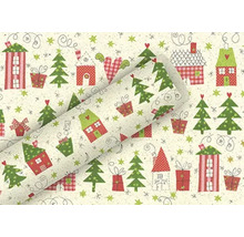 Baliaci papier s domami, vianočnými stromčekmi a darčekmi