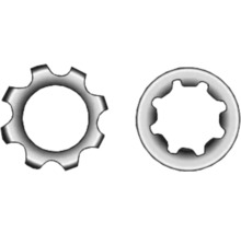 Zubová a vejárová podložka pre skrutky