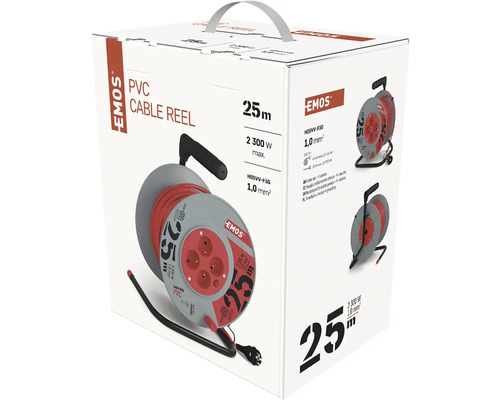 Balenie káblového bubna EMOS s 25 metrov PVC kábla