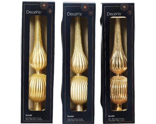 Sklenená špica na stromček Decoris v obale