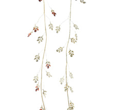 Dekoratívna vetva s listami a bobuľami na dekoráciu