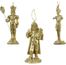 Tri zlaté vianočné ozdobné figúrky