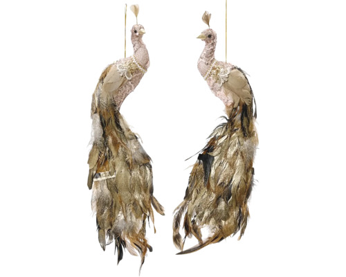 Páv polyester Dva ozdobné pávy na zavesenie
