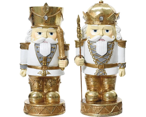 Luskáčik polyresin Dve dekoratívne figúrky luskáčika s uniformou a korunou