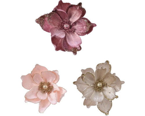 Magnolia umelá Tri dekoračné umelé kvety