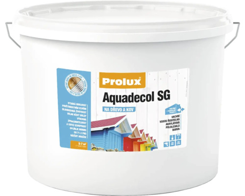 PROLUX Akrylátová farba AQUADECOL SG na drevo a kov báza C 2,5 l Vedro farby Prolux Aquadecol SG na drevo a kov