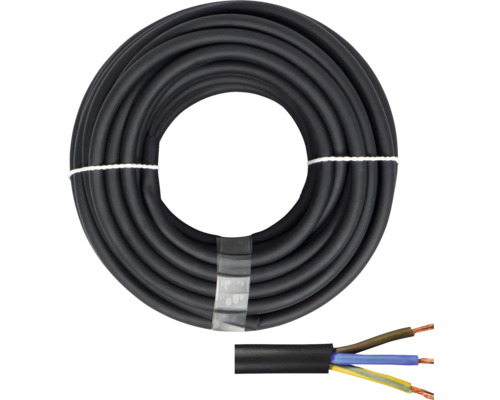 Gumový silový kábel H05 RR-F 3G1,5 mm², dĺžka 20 m, čierna Elektrický kábel navinutý
