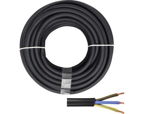 Gumové hadicové vedenie H05 RR-F 3G1,5 mm² 10 m čierne Čierny elektrický kábel navinutý