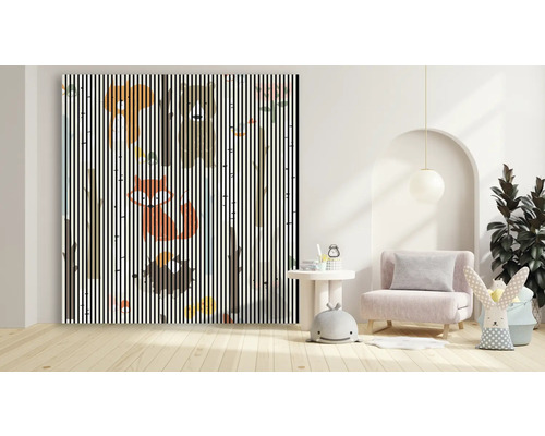 Dekoratívna detská izba s obrázkom lesa so zvieratami