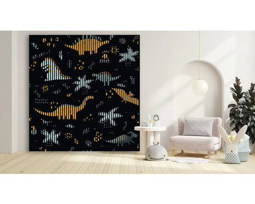 Foto tapeta so vzorom dinosaurov v detskej izbe