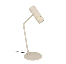 Stolná lampa s okrúhlou základňou a valcovou hlavou