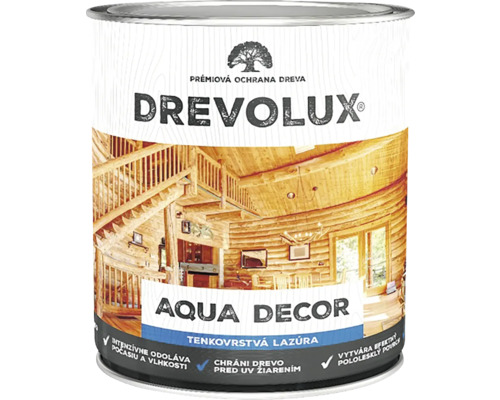 Tenkovrstvá lazúra na drevo Drevolux Aqua Decor 0286 palisander 0,7 l